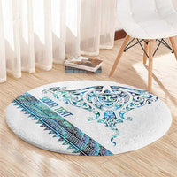 Kahui Whetu Paua shell Kowhaiwhai Taniko Personalised Round Carpet Manta Ray Shark-Turtle Maori Tribal Style