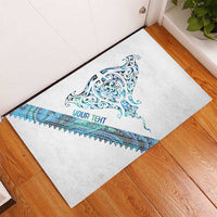 Kahui Whetu Paua shell Kowhaiwhai Taniko Personalised Rubber Doormat Manta Ray Shark-Turtle Maori Tribal Style