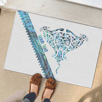 Kahui Whetu Paua shell Kowhaiwhai Taniko Personalised Rubber Doormat Manta Ray Shark-Turtle Maori Tribal Style