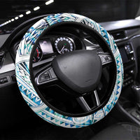 Kahui Whetu Paua shell Kowhaiwhai Taniko Steering Wheel Cover Manta Ray Shark-Turtle Maori Tribal Style