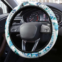 Kahui Whetu Paua shell Kowhaiwhai Taniko Steering Wheel Cover Manta Ray Shark-Turtle Maori Tribal Style