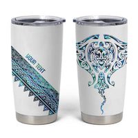 Kahui Whetu Paua shell Kowhaiwhai Taniko Personalised Tumbler Cup Manta Ray Shark-Turtle Maori Tribal Style