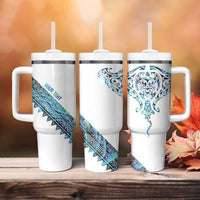 Kahui Whetu Paua shell Kowhaiwhai Taniko Personalised Tumbler With Handle Manta Ray Shark-Turtle Maori Tribal Style
