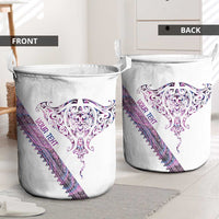 Mawhero Paua shell Kowhaiwhai Taniko Personalised Laundry Basket Manta Ray Shark-Turtle Maori Tribal Style