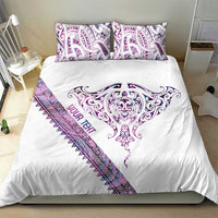 Mawhero Paua shell Kowhaiwhai Taniko Personalised Bedding Set Manta Ray Shark-Turtle Maori Tribal Style LT9 - Polynesian Pride