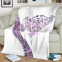 Mawhero Paua shell Kowhaiwhai Taniko Personalised Blanket Manta Ray Shark-Turtle Maori Tribal Style LT9 - Polynesian Pride