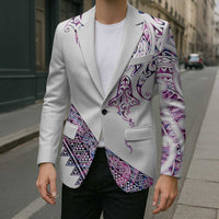 Mawhero Paua shell Kowhaiwhai Taniko Personalised Blazer Manta Ray Shark-Turtle Maori Tribal Style LT9 - Polynesian Pride