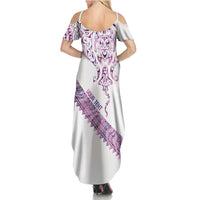 Mawhero Paua shell Kowhaiwhai Taniko Personalised Family Matching Summer Maxi Dress and Hawaiian Shirt Manta Ray Shark-Turtle Maori Tribal Style