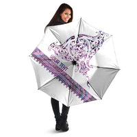 Mawhero Paua shell Kowhaiwhai Taniko Personalised Umbrella Manta Ray Shark-Turtle Maori Tribal Style LT9 - Polynesian Pride
