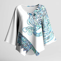 Kahui Whetu Paua shell Kowhaiwhai Taniko Personalised Kimono Sleeve Blouse Taniwha Maori Tribal Style