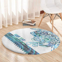Kahui Whetu Paua shell Kowhaiwhai Taniko Personalised Round Carpet Taniwha Maori Tribal Style LT9 - Polynesian Pride