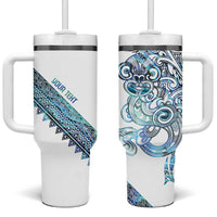 Kahui Whetu Paua shell Kowhaiwhai Taniko Personalised Tumbler With Handle Taniwha Maori Tribal Style