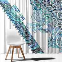 Kahui Whetu Paua shell Kowhaiwhai Taniko Personalised Window Curtain Taniwha Maori Tribal Style