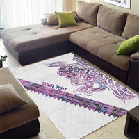 Mawhero Paua shell Kowhaiwhai Taniko Personalised Area Rug Taniwha Maori Tribal Style