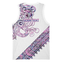 Mawhero Paua shell Kowhaiwhai Taniko Personalised Basketball Jersey Taniwha Maori Tribal Style