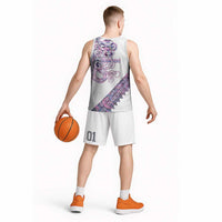 Mawhero Paua shell Kowhaiwhai Taniko Personalised Basketball Jersey Taniwha Maori Tribal Style