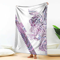 Mawhero Paua shell Kowhaiwhai Taniko Personalised Blanket Taniwha Maori Tribal Style