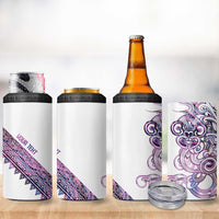 Mawhero Paua shell Kowhaiwhai Taniko Personalised 4 in 1 Can Cooler Tumbler Taniwha Maori Tribal Style