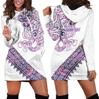 Mawhero Paua shell Kowhaiwhai Taniko Personalised Hoodie Dress Taniwha Maori Tribal Style