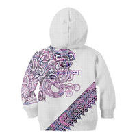 Mawhero Paua shell Kowhaiwhai Taniko Personalised Kid Hoodie Taniwha Maori Tribal Style