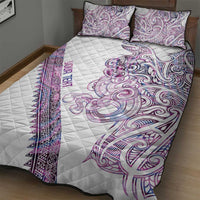 Mawhero Paua shell Kowhaiwhai Taniko Personalised Quilt Bed Set Taniwha Maori Tribal Style