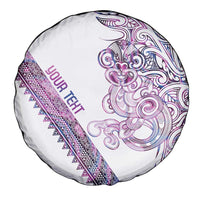 Mawhero Paua shell Kowhaiwhai Taniko Personalised Spare Tire Cover Taniwha Maori Tribal Style