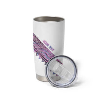 Mawhero Paua shell Kowhaiwhai Taniko Personalised Tumbler Cup Taniwha Maori Tribal Style
