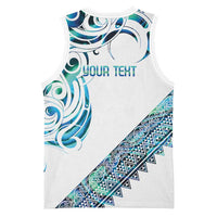 Kahui Whetu Paua shell Kowhaiwhai Taniko Personalised Basketball Jersey Turtle Tattoo Maori Tribal Style