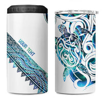 Kahui Whetu Paua shell Kowhaiwhai Taniko Personalised 4 in 1 Can Cooler Tumbler Turtle Tattoo Maori Tribal Style