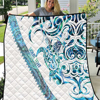 Kahui Whetu Paua shell Kowhaiwhai Taniko Personalised Quilt Turtle Tattoo Maori Tribal Style LT9 Blue - Polynesian Pride