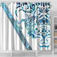 Kahui Whetu Paua shell Kowhaiwhai Taniko Personalised Shower Curtain Turtle Tattoo Maori Tribal Style