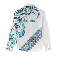 Kahui Whetu Paua shell Kowhaiwhai Taniko Personalised Women Casual Shirt Turtle Tattoo Maori Tribal Style