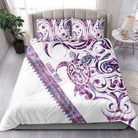 Mawhero Paua shell Kowhaiwhai Taniko Personalised Bedding Set Turtle Tattoo Maori Tribal Style