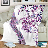 Mawhero Paua shell Kowhaiwhai Taniko Personalised Blanket Turtle Tattoo Maori Tribal Style