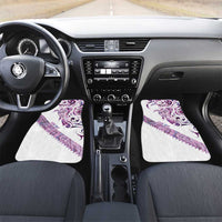 Mawhero Paua shell Kowhaiwhai Taniko Personalised Car Mats Turtle Tattoo Maori Tribal Style LT9 Set 2pcs - Front Pink - Polynesian Pride