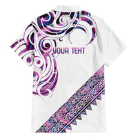Mawhero Paua shell Kowhaiwhai Taniko Personalised Family Matching Puletasi and Hawaiian Shirt Turtle Tattoo Maori Tribal Style