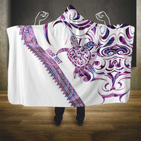 Mawhero Paua shell Kowhaiwhai Taniko Personalised Hooded Blanket Turtle Tattoo Maori Tribal Style