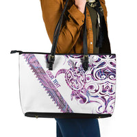 Mawhero Paua shell Kowhaiwhai Taniko Personalised Leather Tote Bag Turtle Tattoo Maori Tribal Style