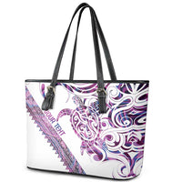 Mawhero Paua shell Kowhaiwhai Taniko Personalised Leather Tote Bag Turtle Tattoo Maori Tribal Style