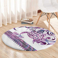 Mawhero Paua shell Kowhaiwhai Taniko Personalised Round Carpet Turtle Tattoo Maori Tribal Style LT9 - Polynesian Pride