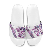 Mawhero Paua shell Kowhaiwhai Taniko Personalised Slide Sandals Turtle Tattoo Maori Tribal Style