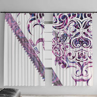 Mawhero Paua shell Kowhaiwhai Taniko Personalised Window Curtain Turtle Tattoo Maori Tribal Style