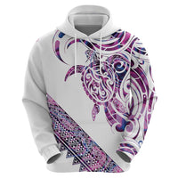 Mawhero Paua shell Kowhaiwhai Taniko Personalised Zip Hoodie Turtle Tattoo Maori Tribal Style