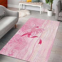 Breast Cancer Awareness Area Rug Maile Pikake Lokelani Crown Flower Lei Inspired LT9 - Polynesian Pride