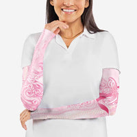 Breast Cancer Awareness Arm Sleeves Maile Pikake Lokelani Crown Flower Lei Inspired LT9 - Polynesian Pride