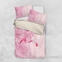 Breast Cancer Awareness Bedding Set Maile Pikake Lokelani Crown Flower Lei Inspired