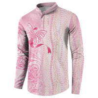 Breast Cancer Awareness Button Sweatshirt Maile Pikake Lokelani Crown Flower Lei Inspired