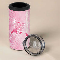 Breast Cancer Awareness 4 in 1 Can Cooler Tumbler Maile Pikake Lokelani Crown Flower Lei Inspired