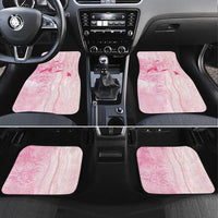 Breast Cancer Awareness Car Mats Maile Pikake Lokelani Crown Flower Lei Inspired LT9 Set 4pcs Pink - Polynesian Pride