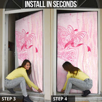 Breast Cancer Awareness Door Cover Maile Pikake Lokelani Crown Flower Lei Inspired